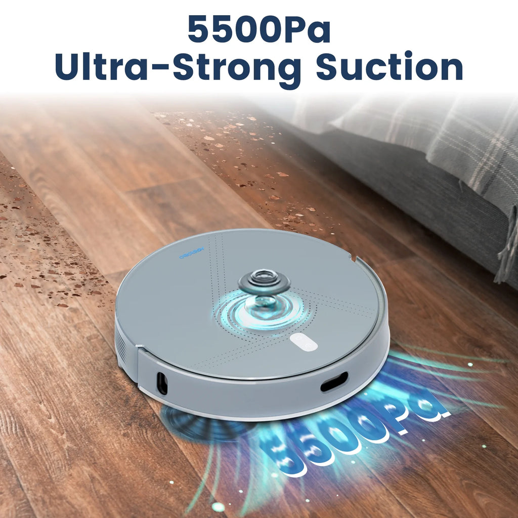(2025Upgrade) AIRROBO L50 Self-Empty Robot Vacuum and Mop Combo with Ultrasonic Carpet Inspection��5500Pa Powerful Suction for Pet Hair