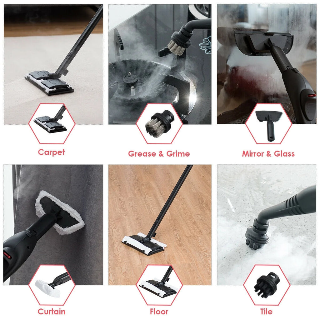 Costway 2000W Heavy Duty Steam Cleaner Mop Multi-Purpose W/19 Accessories 4.0 Bar 1.5L