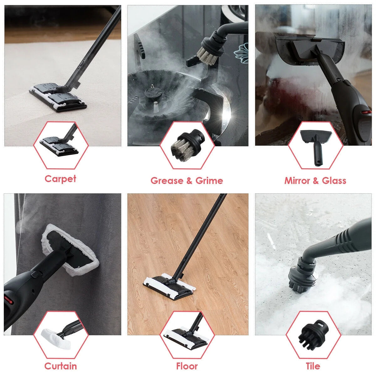 Costway 2000W Heavy Duty Steam Cleaner Mop Multi-Purpose W/19 Accessories 4.0 Bar 1.5L