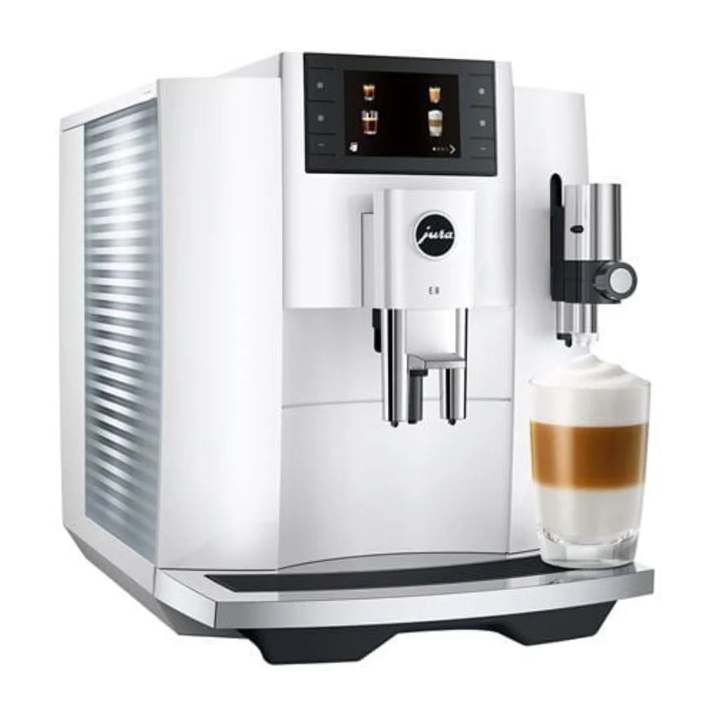 Jura E8 Automatic Espresso Machine | 17 Recipes | Piano White | 15683