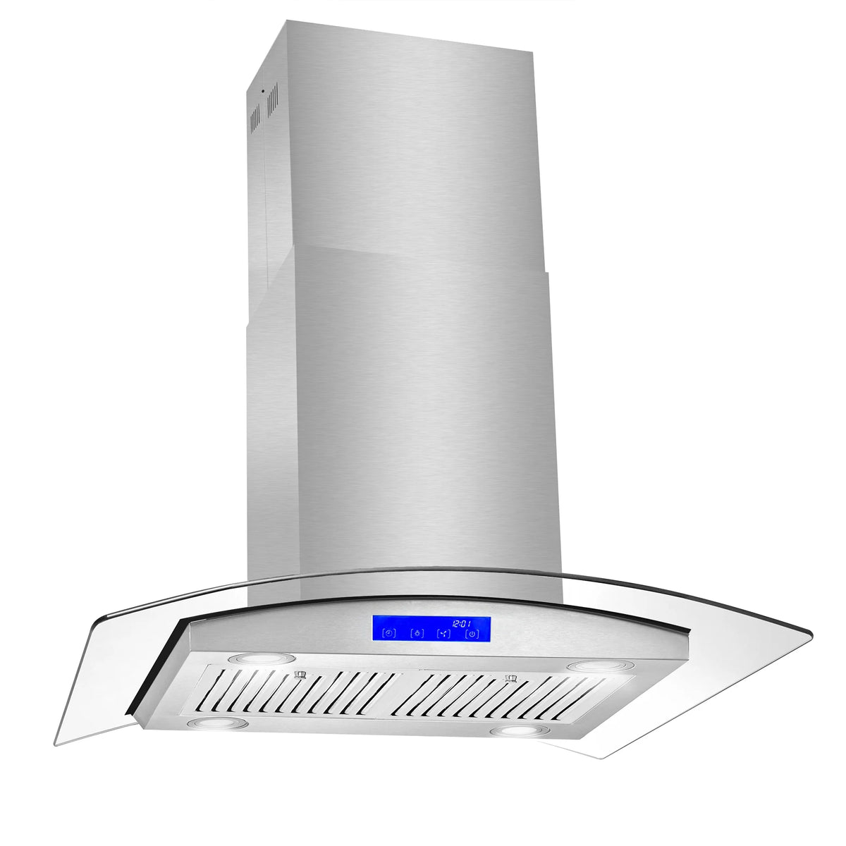 Cosmo 30 in. Ducted Island Range Hood in Stainless Steel with LED Lighting and Permanent Filters