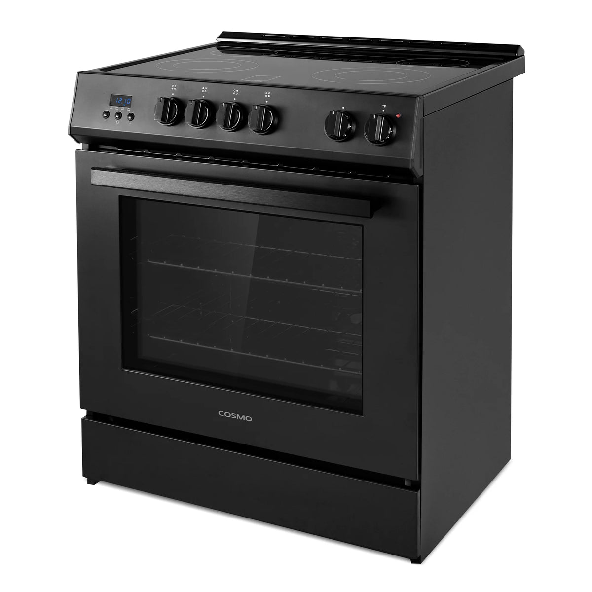Cosmo 30 in. Stellar Collection 5.0 cu. ft. Electric Range, 4 Burners, Convection Oven in Matte Black