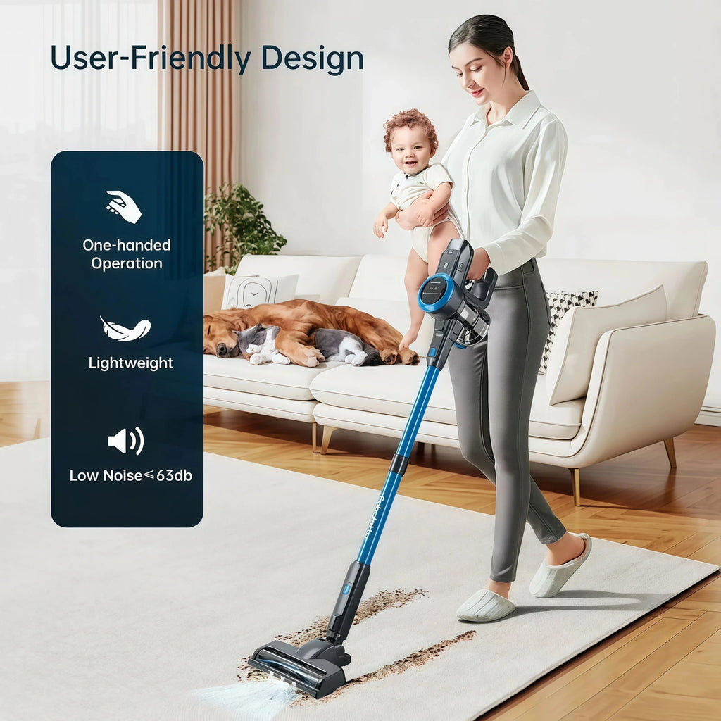 Lazyswan Cordless Vacuum Cleaner 35KPA 400W Stick Vacuum 50min 2200mAh for Home Pet Hair Car Carpet Hardwood Floor