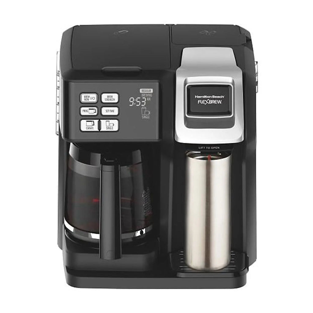 Hamilton Beach FlexBrew Trio 2-Way Coffee Maker, Compatible with K-Cup Pods or Grounds, Combo, Single Serve & Full 12c Pot, Black