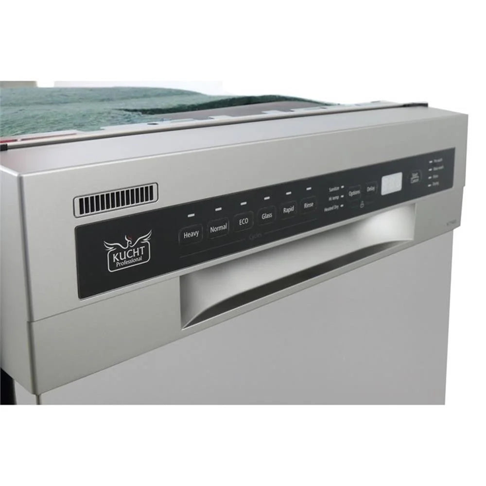 Pemberly Row 18" Stainless Steel Front Control Dishwashers in Silver
