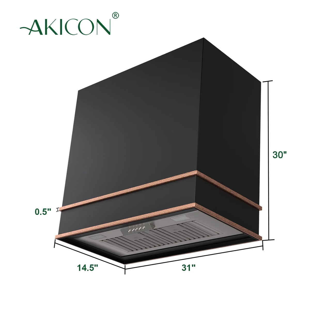 Akicon Range Hood 30 Inch, 600 CFM Ducted Vent Hood, Stainless Steel Box Kitchen Hood with 2 LED Lights, Removable Baffle Filters, Stove Hood Vent for Kitchen, 3 Speeds, Wall Mounted (AK-HS30HB-JBC)