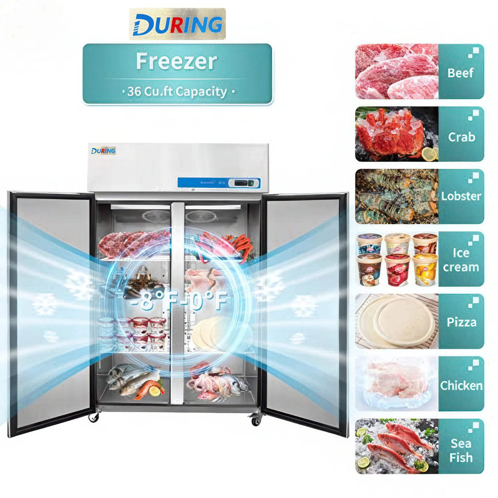 During D-K-48F 48" Commercial Reach-in Freezer, 2-Door 36 Cu.ft Stainless Steel