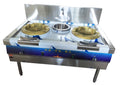 EQCOTWEA Commercial High Fire Gas Stove LPG Cooking Stove Double Burner Stainless Steel