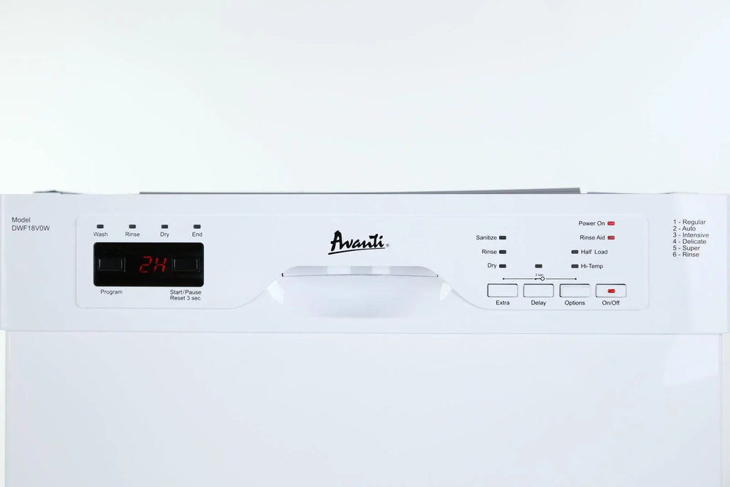 Avanti DWF18V0W 53 dBA White Built-In Front-Control Dishwasher