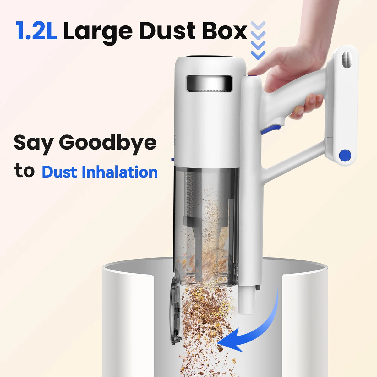 INSE Lightweight Cordless Vacuum with 30Kpa Powerful Suction & 60 Mins Runtime, Stick Vacuum  for Carpet, Tile, Pet Hair, Hardwood Floors