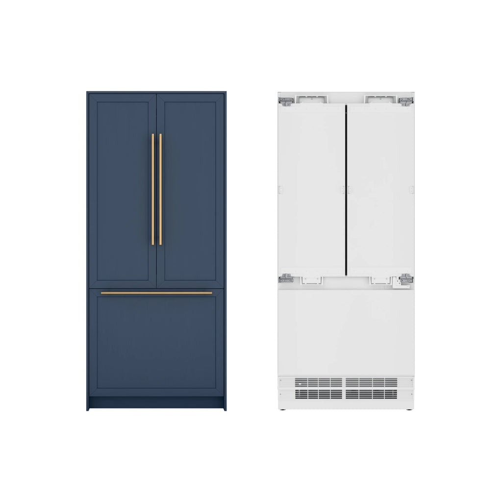 36 In. Panel Ready French Door Refrigerator With Ice maker, water dispenser, Frost Free . 19.6 total cubic feet