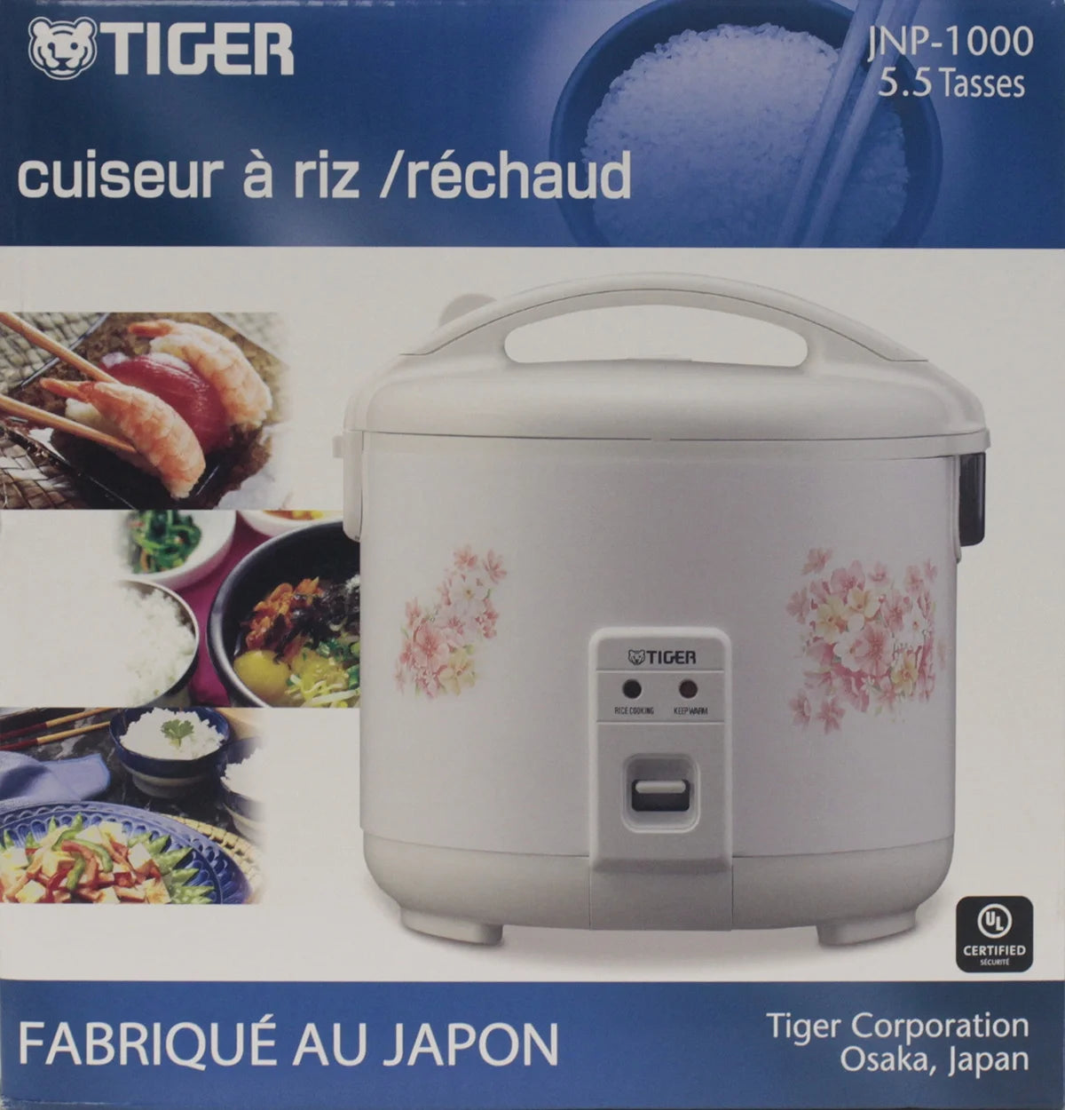 Tiger 5.5 Cup Floral White Rice Cooker & Warmer