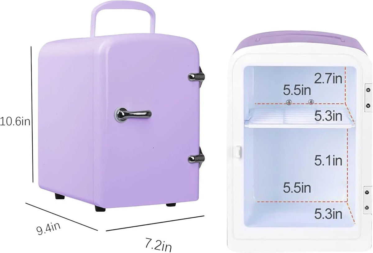 Mini Fridge,Skincare Fridge,Portable 4-Liter Capacity Makeup Fridge,Ideal for Bedroom, Dorm, Car and Office Use,Thermoelectric Cooler and Warmer,Car Fridge (Black)