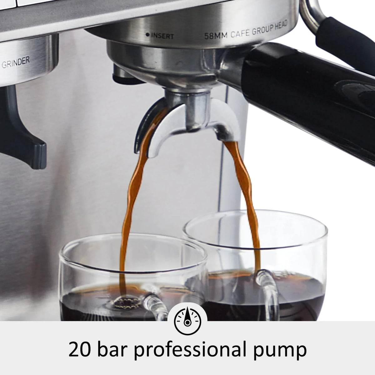 2024 New Espresso Machine with Grinder 20 Bar Pump, 2.8L Removable Water Tank Semi Automatic Coffee Maker with Grinder, Milk frother, Ideal for Small Families and Offices
