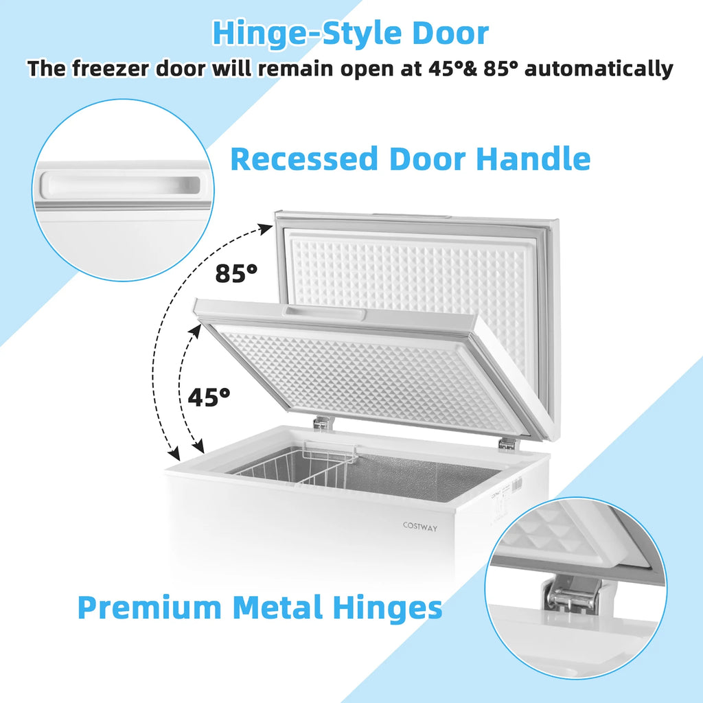 Costway 5 Cubic Feet Chest Freezer w/Removable Storage Basket Deep Freezer