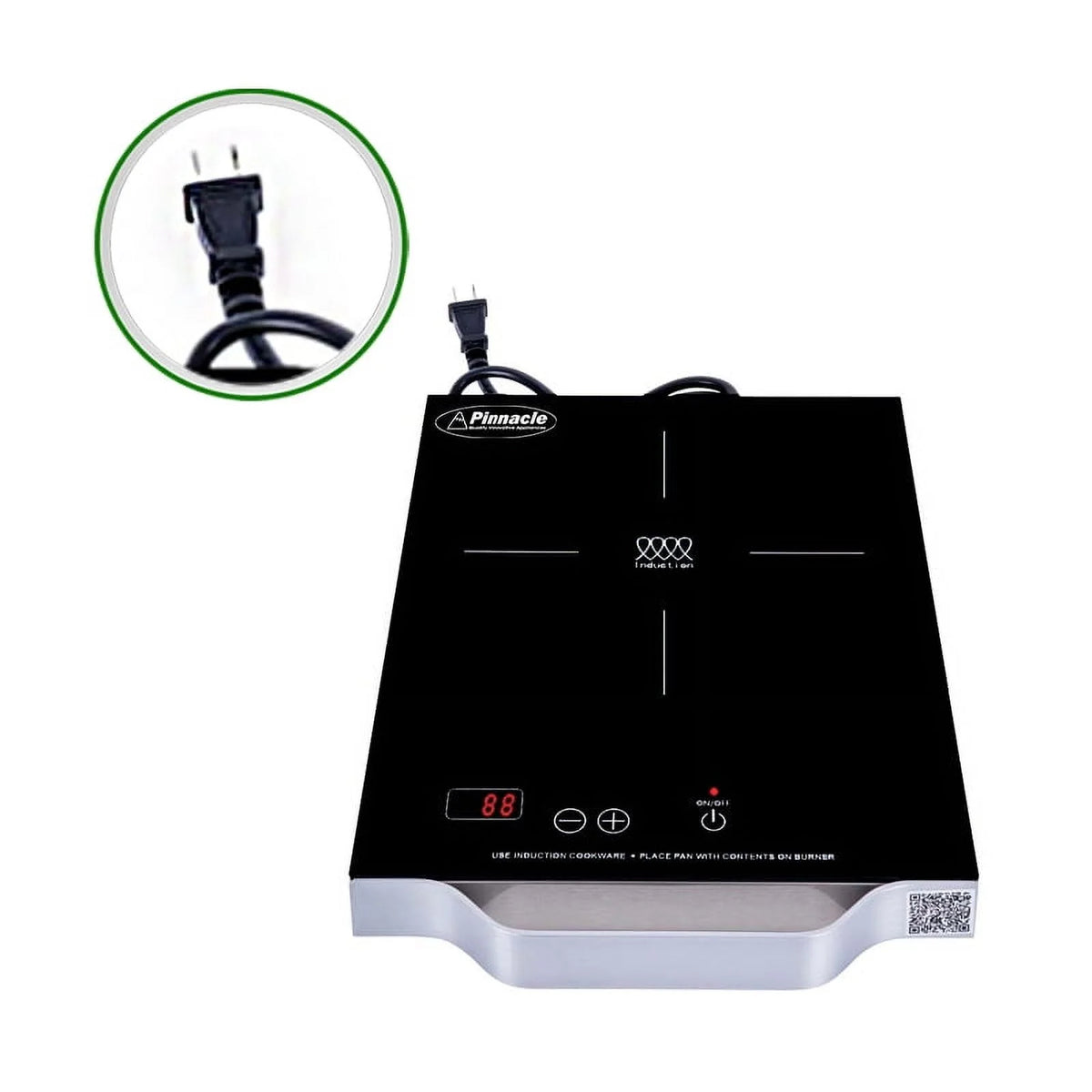 Equator 11inch Portable Single-Burner Induction Cooktop - with Handle in Black