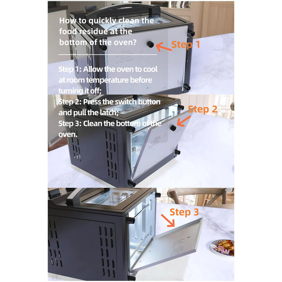 Plum Chef 13QT Air Fryer, 4-Slice Air Fryer Toaster Oven, Space Saving, Visible Window, Oil Free, 1500W, Black