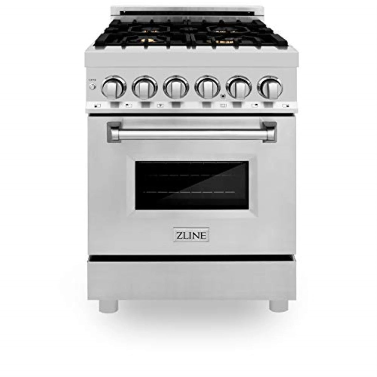ZLINE 24 In. 2.8 Cu. Ft. Professional Dual Fuel Range In Stainless Steel With Brass Burners (RA-BR-24)
