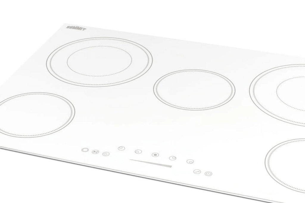 30" Wide 208-240V 5-Burner Radiant Cooktop, White