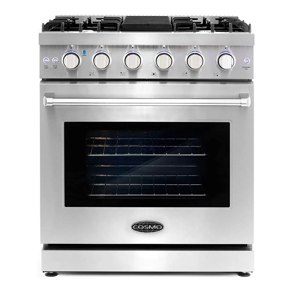 Cosmo 30 Inch 4.5 Cubic Foot Gas Range Convection Oven with 5 Italian Burners