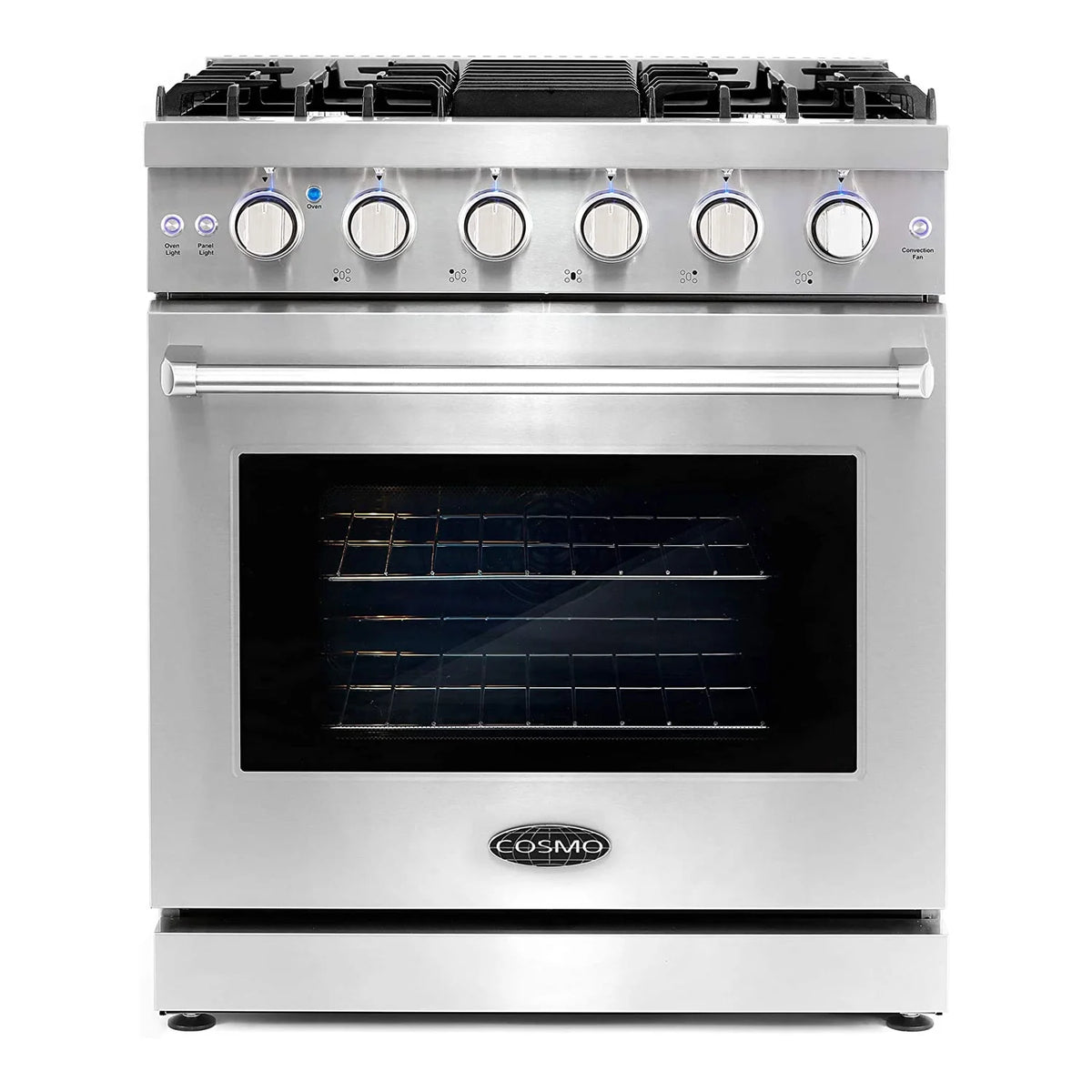 Cosmo 30 Inch 4.5 Cubic Foot Gas Range Convection Oven with 5 Italian Burners