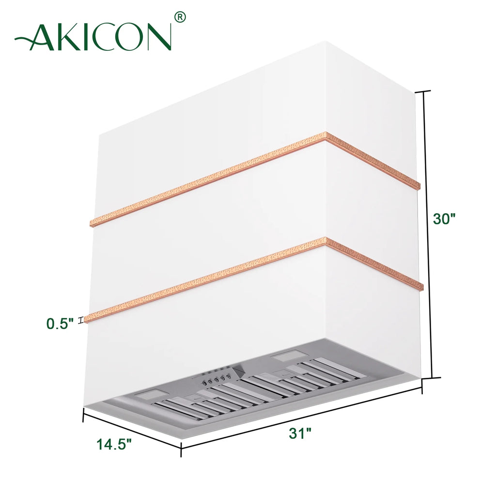 Akicon Range Hood 30 Inch, 600 CFM Ducted Vent Hood, Stainless Steel Box Kitchen Hood with 2 LED Lights, Removable Baffle Filters, Stove Hood Vent for Kitchen, 3 Speeds, Wall Mounted (AK-HS30HB-JBC)