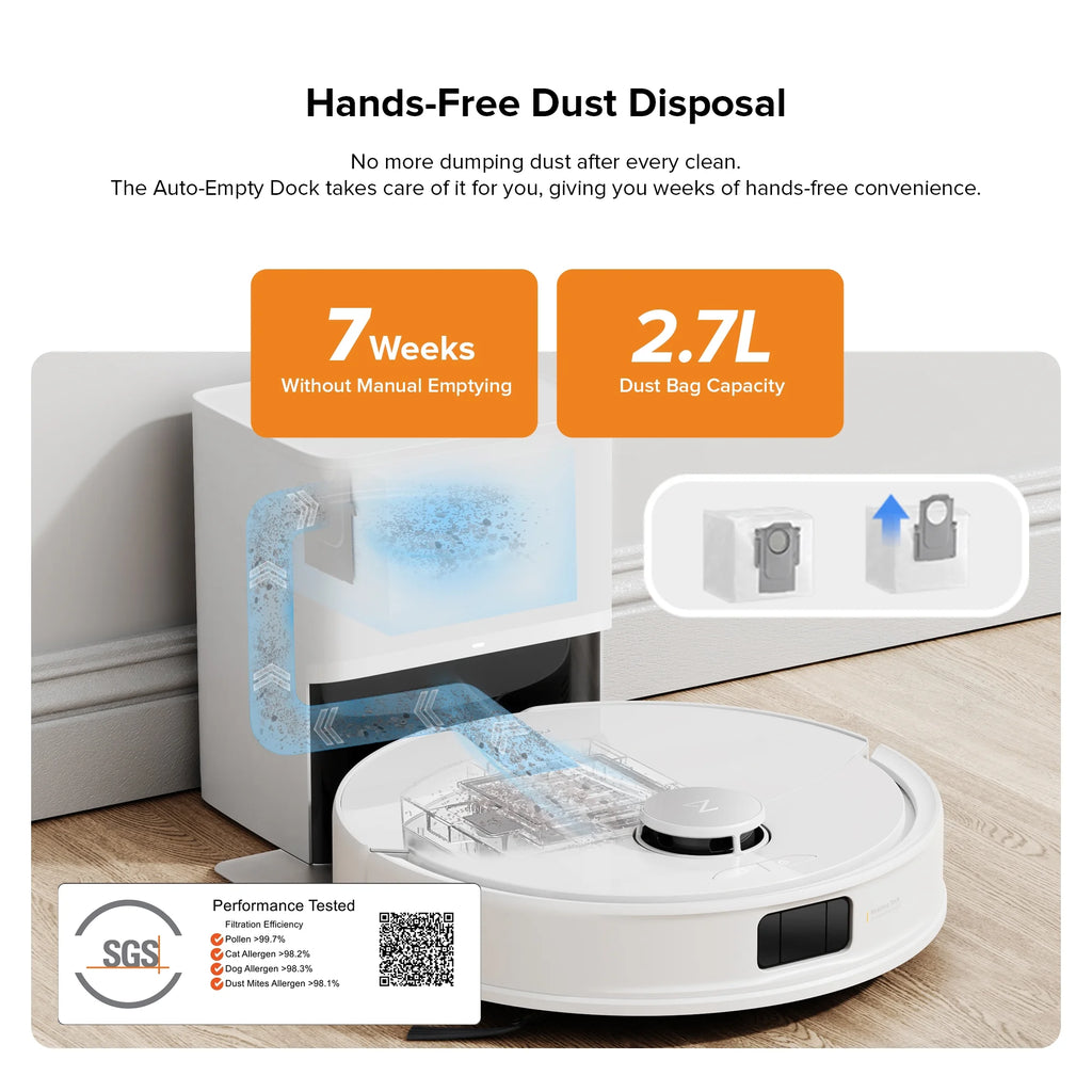 (Upgraded from Q5 Pro)Roborock Q10 X5 Robot Vacuum and Mop, Self-Emptying, Hands-Free Cleaning for up to 7 Weeks, 10,000Pa Suction, Obstacle Avoidance, LiDAR Navigation, No-Go Zones