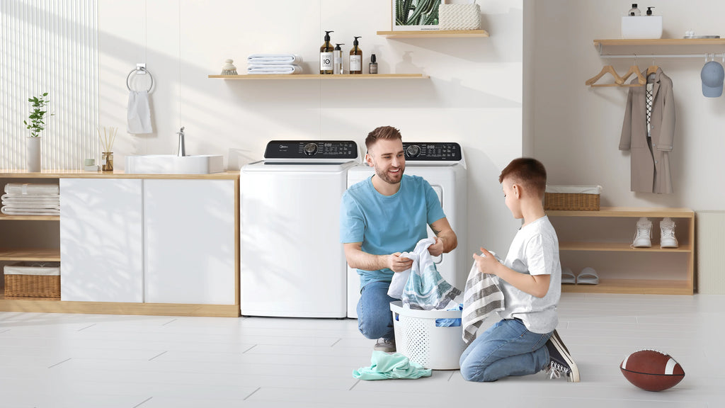 MIDEA 7.0 Cu Ft Sensor Dry Electric Smart Dryer, White