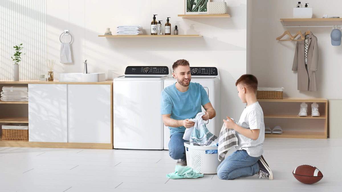 MIDEA 7.0 Cu Ft Sensor Dry Electric Smart Dryer, White