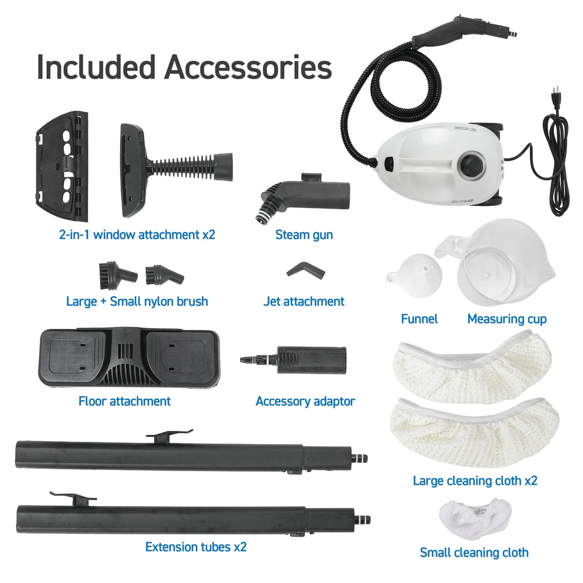 Commercial CARE Corded Electric Multipurpose Portable Canister Steam Cleaner with Accessories CCFC150