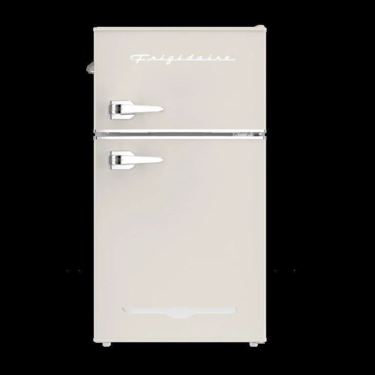 Frigidaire, 3.1 Cu. Ft. 2 Door Retro Compact Refrigerator , Built-In Side Bottle Opener, Cream