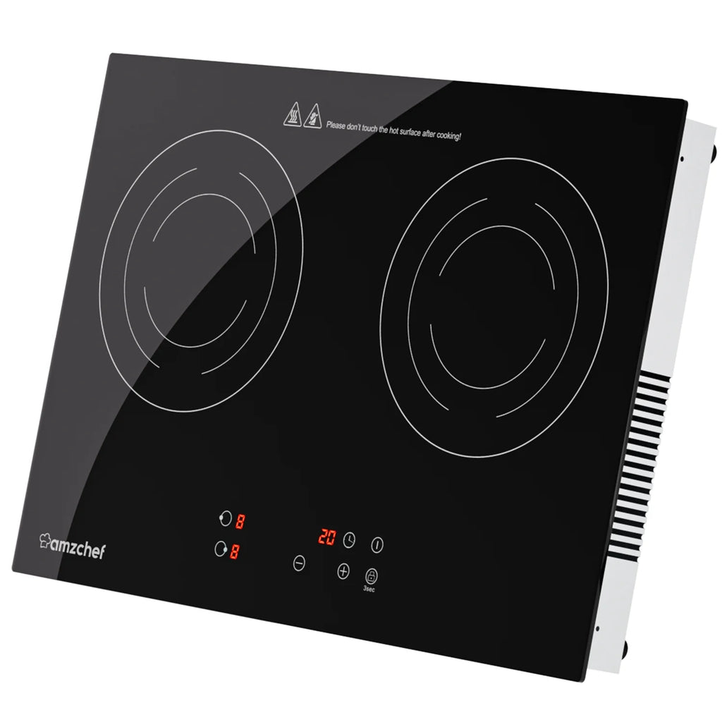 Double Induction Cooktop 1800W Induction Stove Top 2 Burners for Cooking, Sumaki Built-in Electric Cooktops With 9 Power Levels