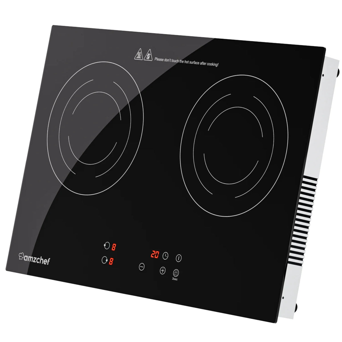 Double Induction Cooktop 1800W Induction Stove Top 2 Burners for Cooking, Sumaki Built-in Electric Cooktops With 9 Power Levels