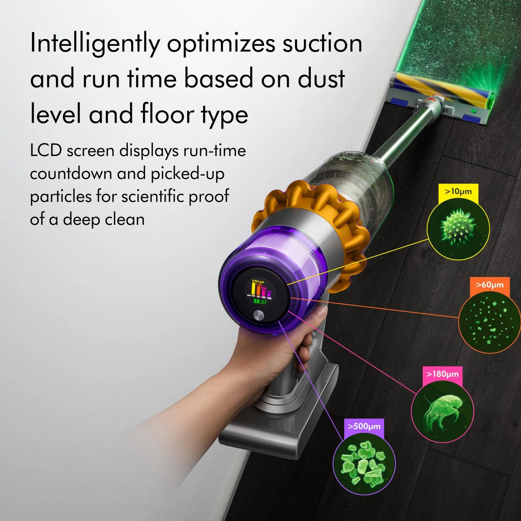 Restored Premium Dyson V15 Detect Total Clean Extra Cordless Vacuum | Yellow/Nickel (Refurbished)