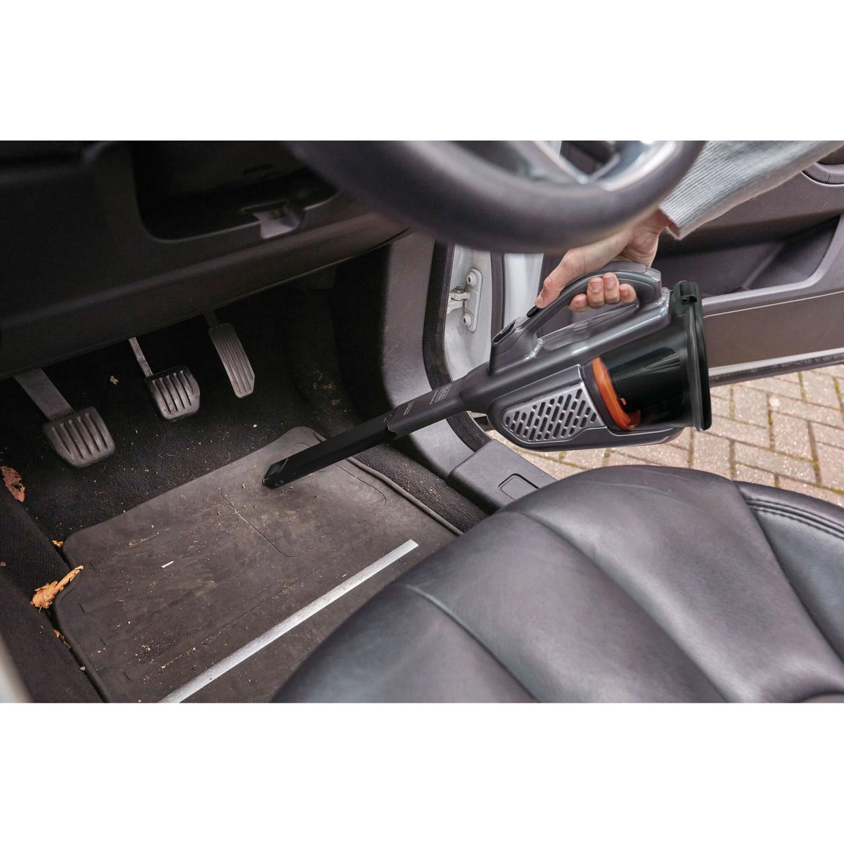 BLACK+DECKER 16V MAX dustbuster AdvancedClean+ Cordless Hand Vacuum, for Car & Home Use, with Long Crevice Tool and XL Dustbin, HHVK415B01, Grey