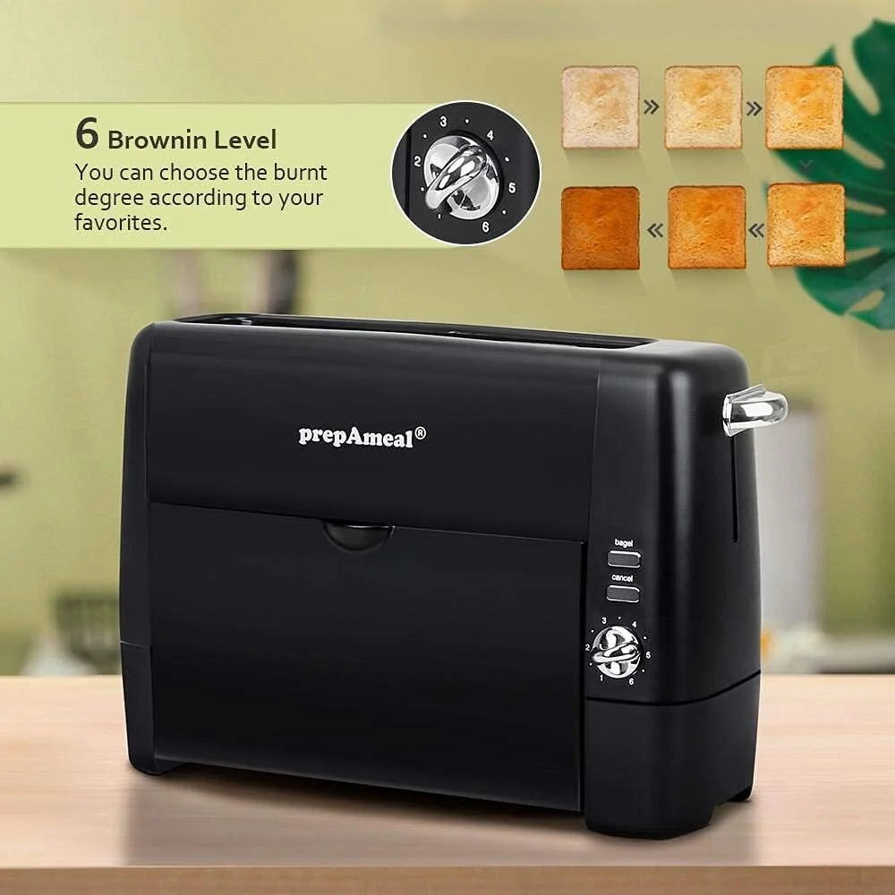 Long Slot Toaster 2 Slice Toaster with 6 Shade Settings, Bagel/Cancel, Extra Wide Slots, Removable Crumb Tray, for Bagels, Waffles, Breads, Puff Pastry, Snacks (2-Slice, Red)