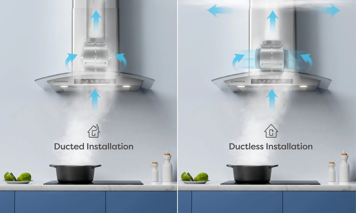 CIARRA Wall Mount Range Hood 30 inch 450 CFM with WIFI/Voice Control CAS502W75