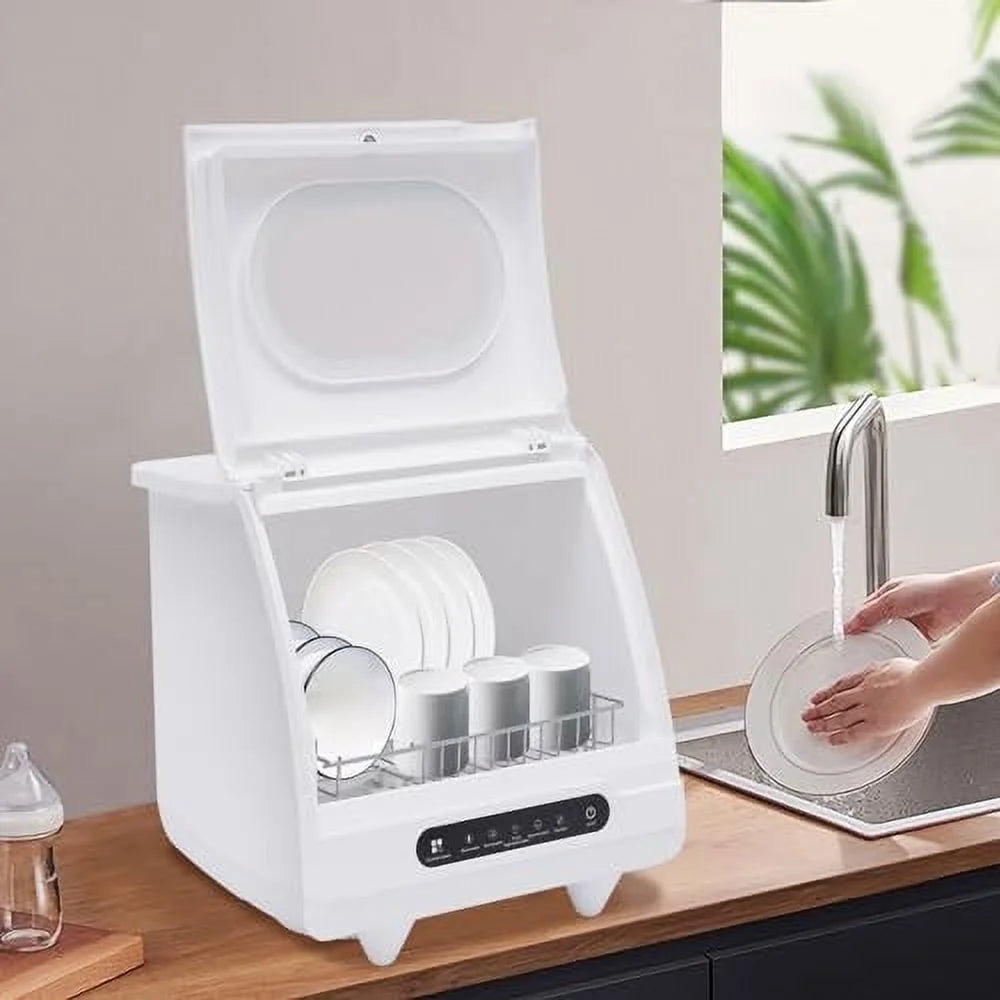 Portable Mini Dishwasher Countertop, 1200W 5 Washing Programs Display Washing Programs Table Top Dishwasher, With 360��Dual Spray, Portable Compact Dishwasher, L15.7xW15.7xH17.72in