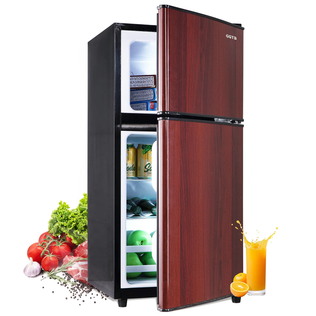 GGTB Retro Compact Two Door Refrigerator, Black, 3.0 Cu ft