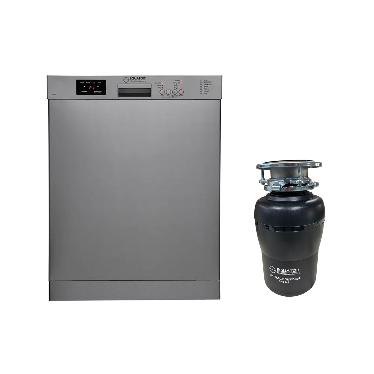 Equator 24 in Dishwasher 14 place  3/4 HP Garbage Disposer QUIET 51dB 110V E-Star ADA