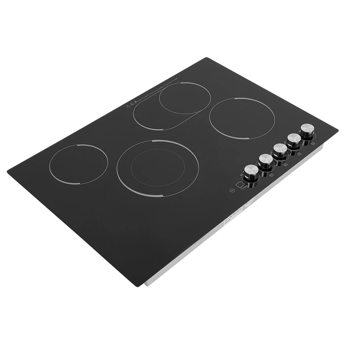 4 Burners Electric Cooktop, Knob Control Built-in Ceramic Cooktop, 23" Radiant Electric Cooktop Stovetop with Timer, 5 Heating Level, 3400W, 110V, Hard Wire