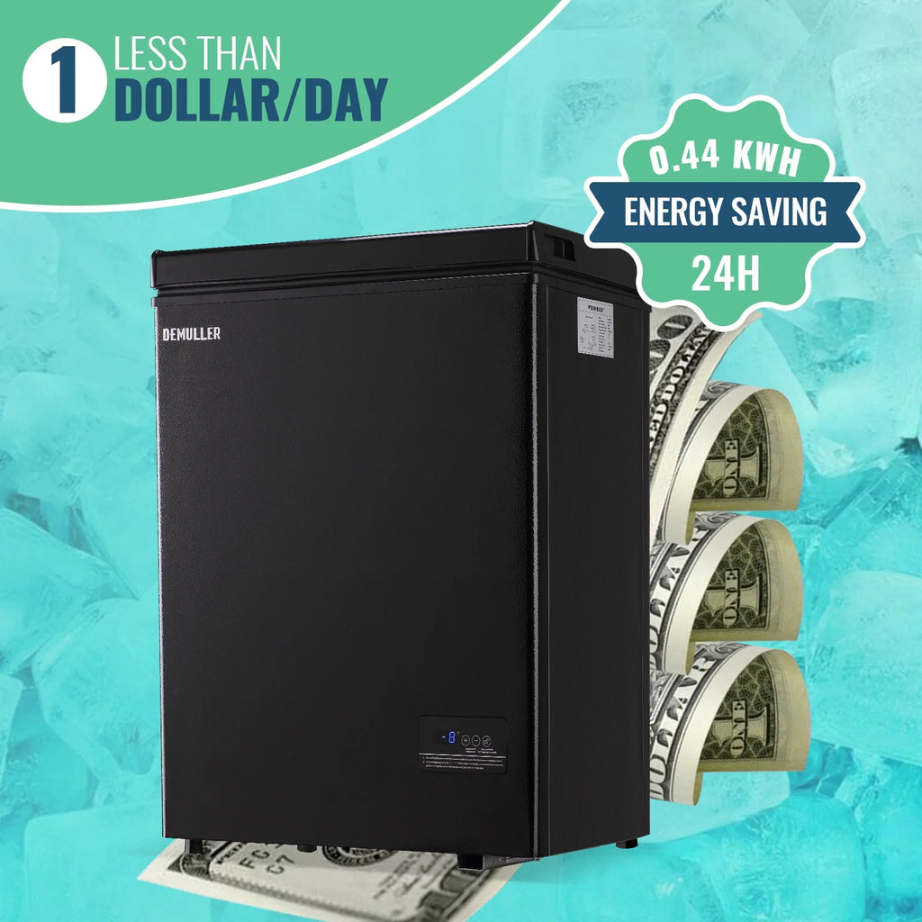 DEMULLER 3.5 Cu. ft Mini Fridge with Freezer Compact Small Deep Freezers for Dorm Office 63-White, NEW