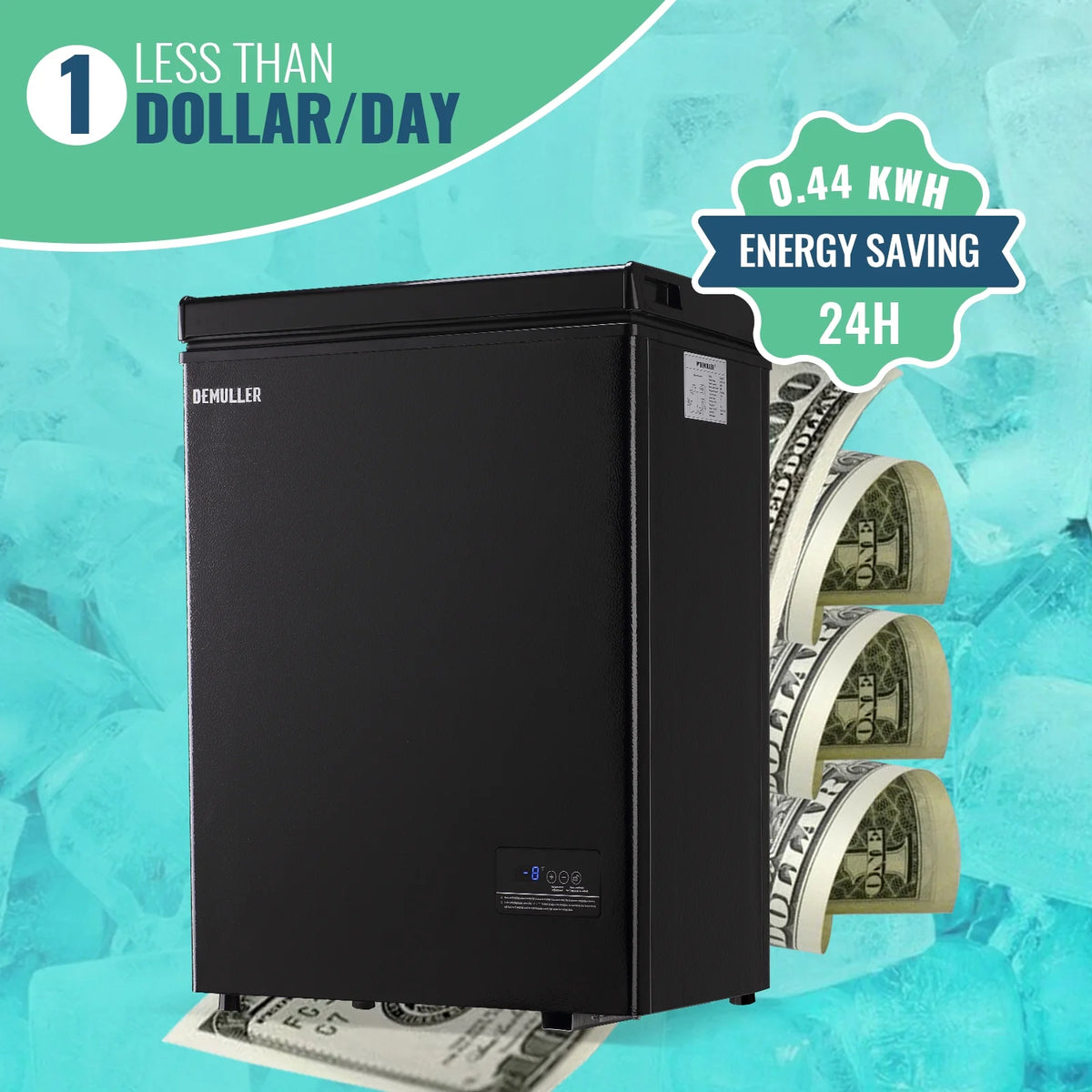 DEMULLER 3.5 Cu. ft Mini Fridge with Freezer Compact Small Deep Freezers for Dorm Office 63-White, NEW