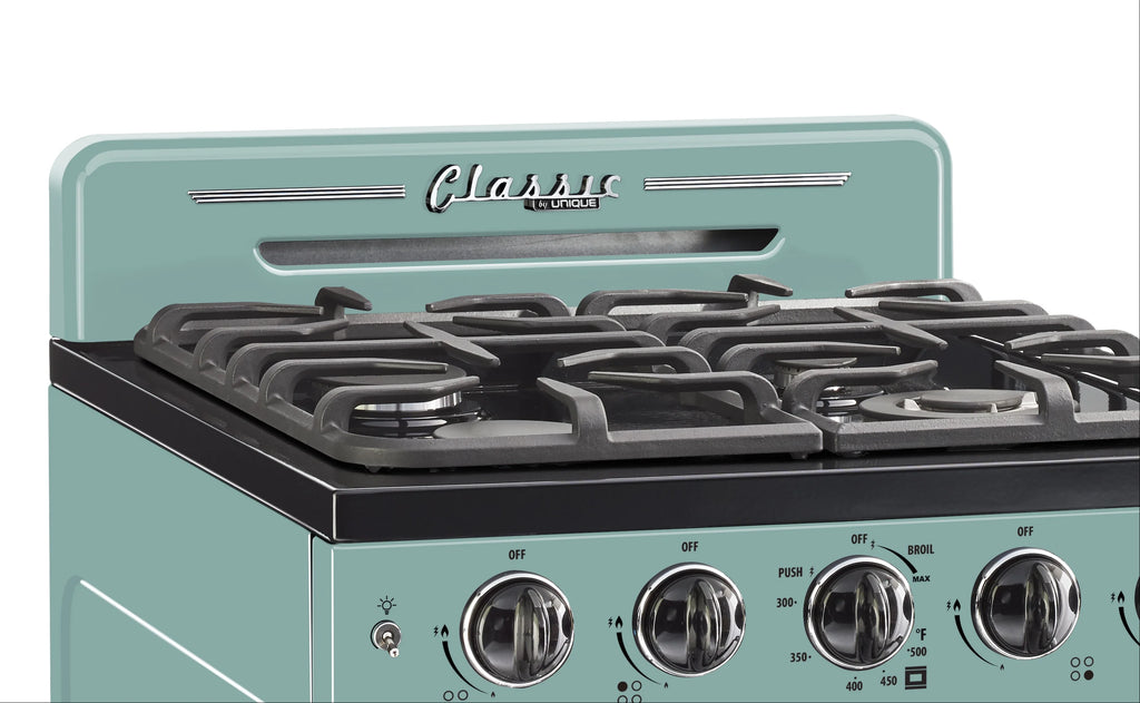 Unique Classic Retro 24" 2.9 cu/ft Freestanding Gas Range with Convection Oven and Sealed Burners