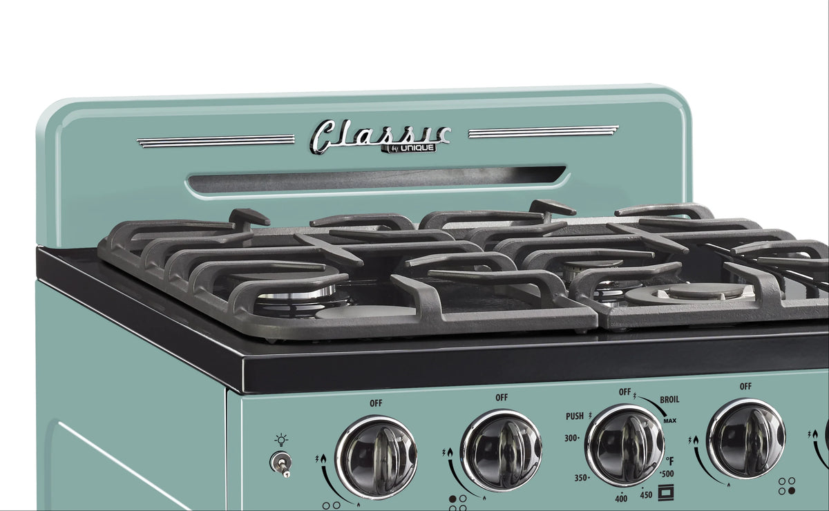 Unique Classic Retro 24" 2.9 cu/ft Freestanding Gas Range with Convection Oven and Sealed Burners