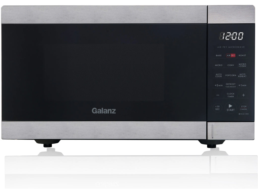 Galanz 0.9 Cu ft Air Fry Countertop Microwave, 900 Watts, Stainless Steel, New