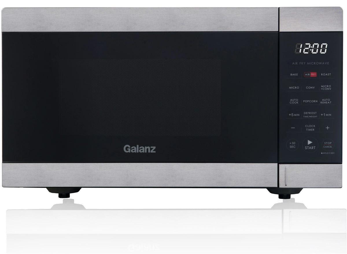 Galanz 0.9 Cu ft Air Fry Countertop Microwave, 900 Watts, Stainless Steel, New