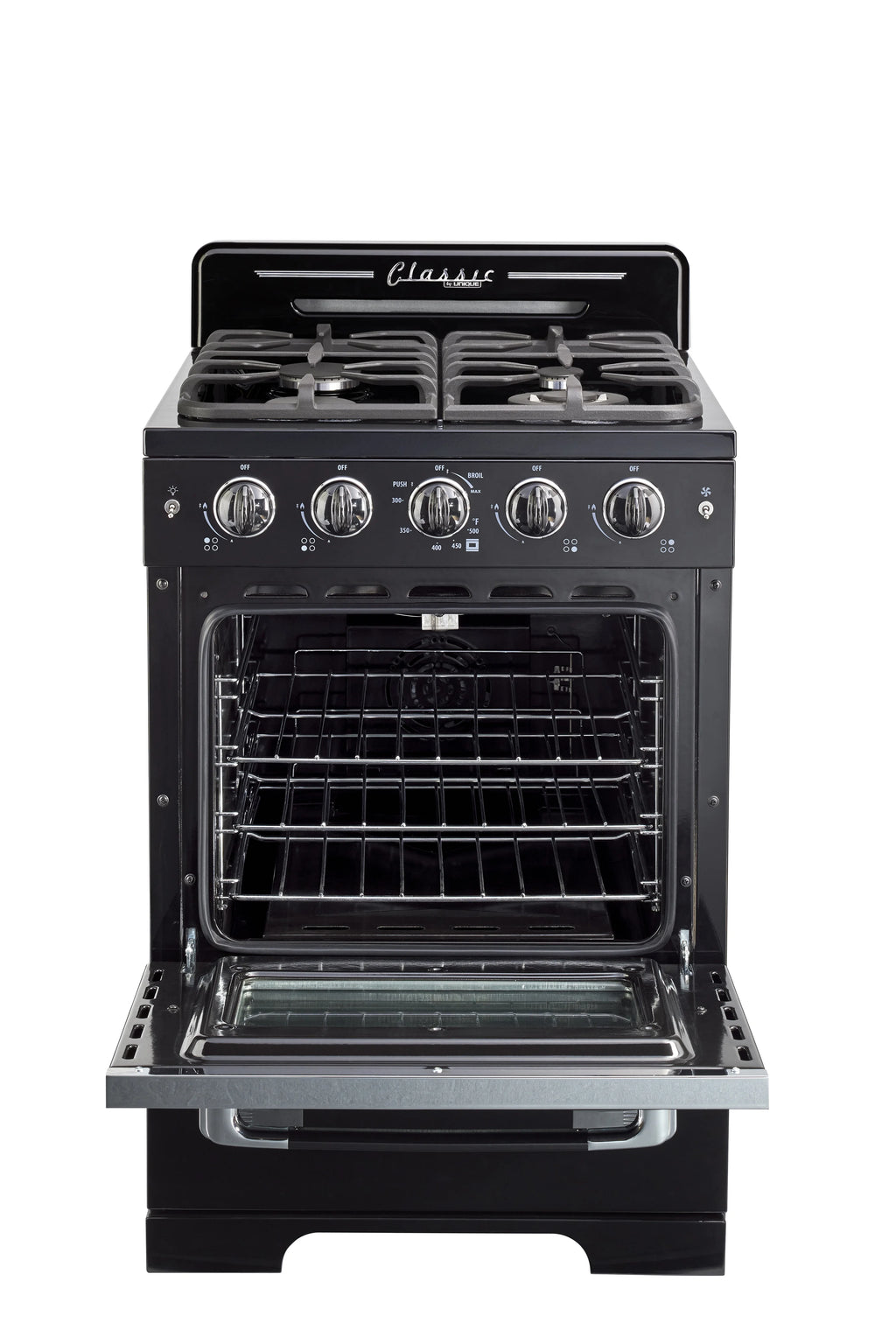 Unique Classic Retro 24" 2.9 cu/ft Freestanding Gas Range with Convection Oven and Sealed Burners