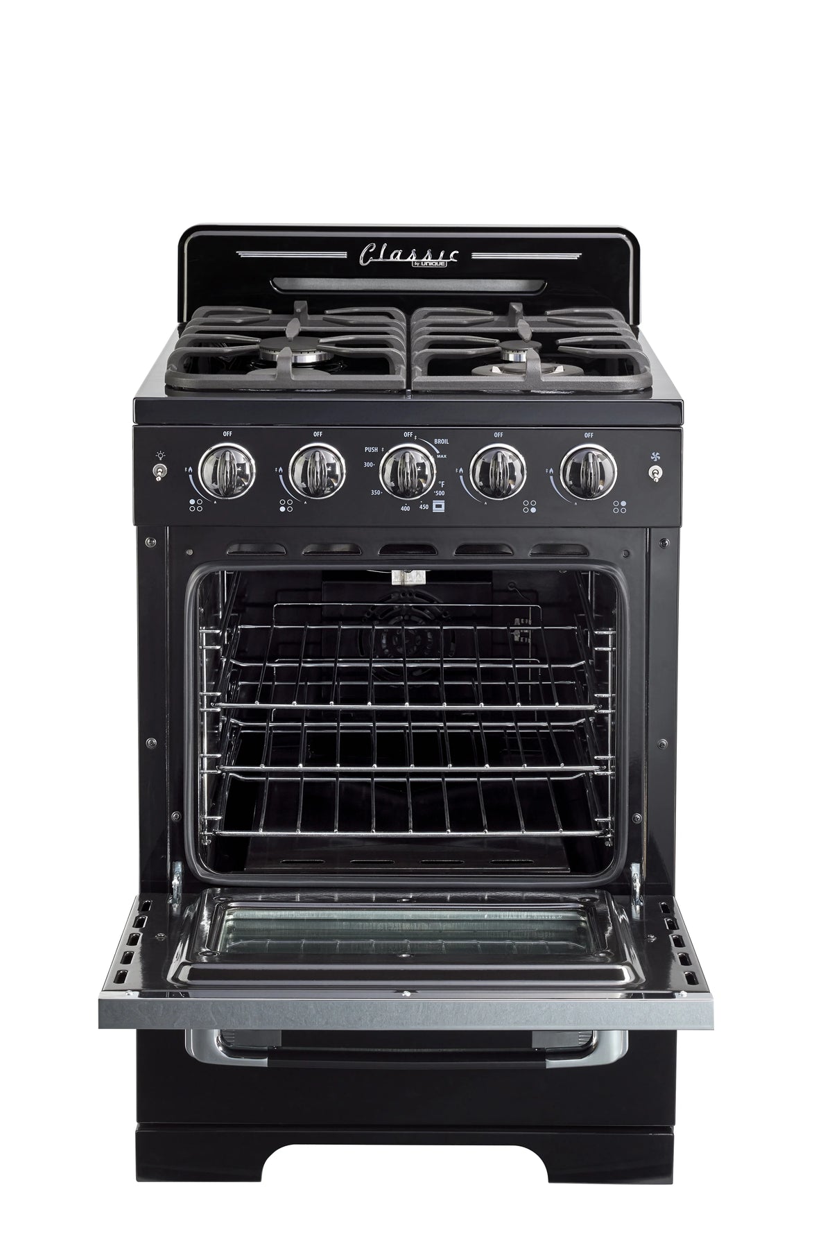 Unique Classic Retro 24" 2.9 cu/ft Freestanding Gas Range with Convection Oven and Sealed Burners
