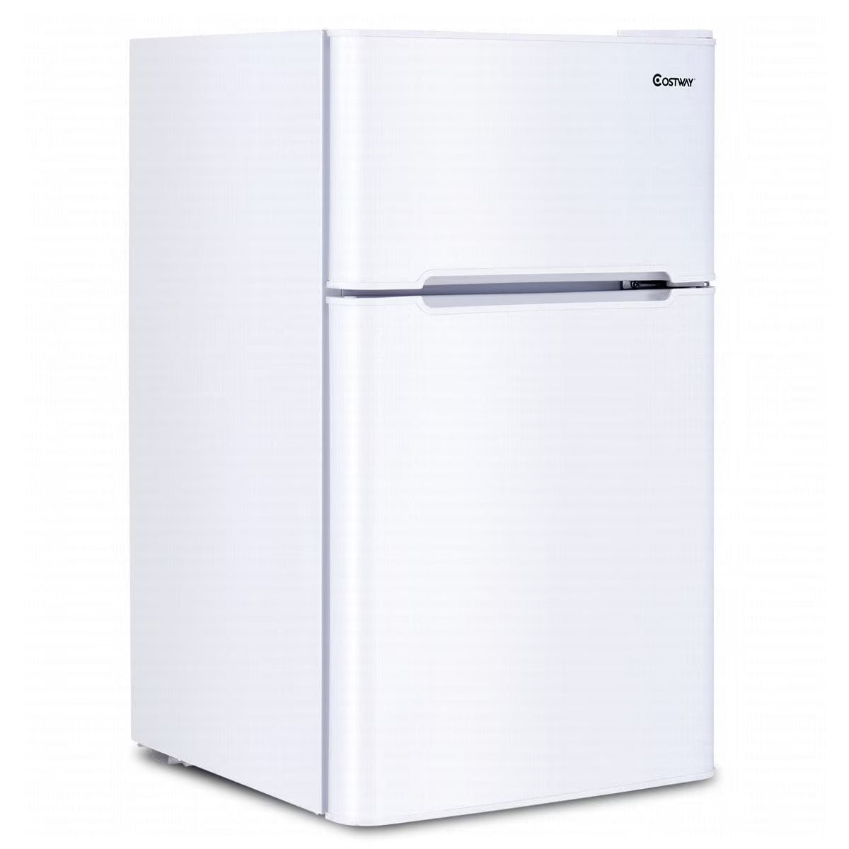 Costway Refrigerator Small Freezer Cooler Fridge Compact 3.2 cu ft. Unit, Grey